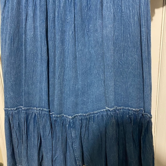 Chances T Linen Stonewashed Blue Babydoll Dress - Picture 8 of 10